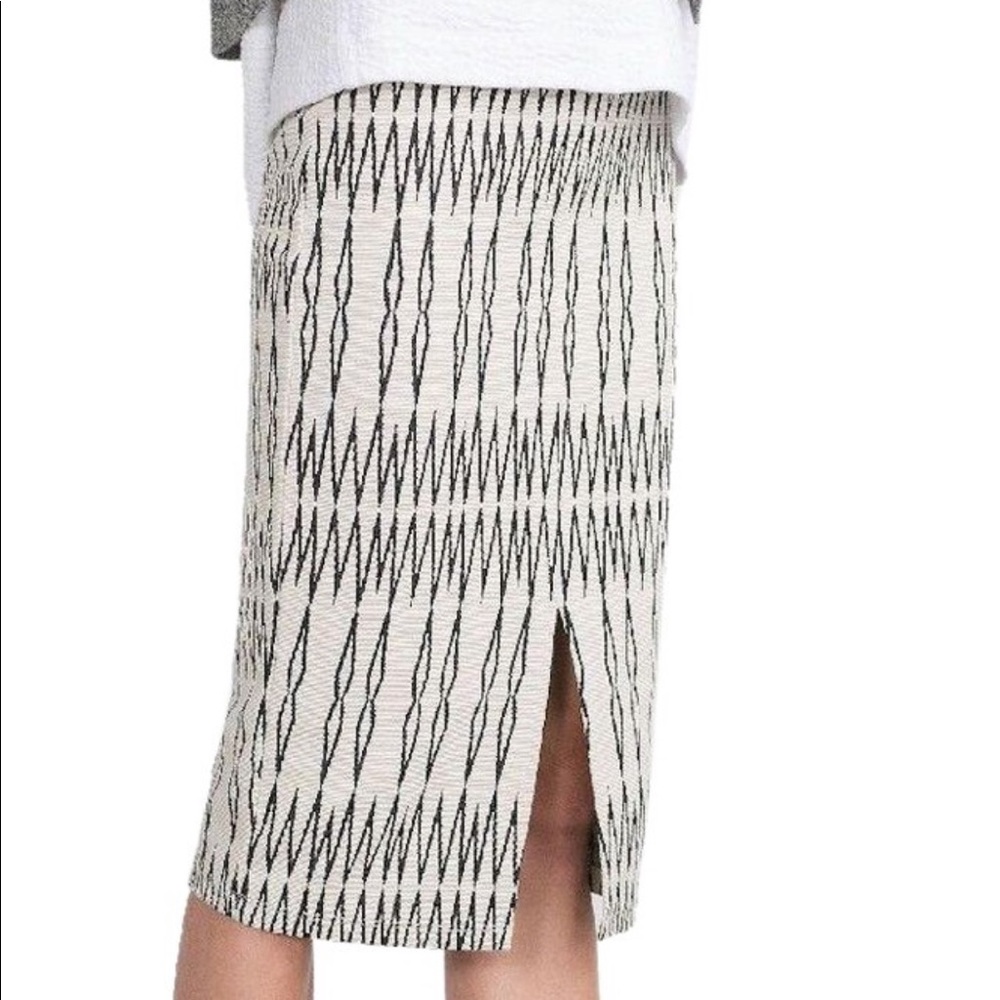 Zara Tribal Print Front Slit Skirt S